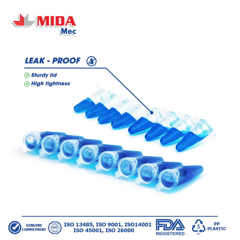 PCR tube 8 - 0.2ml (125 pcs/bag) 2 DAY 02ML 1b